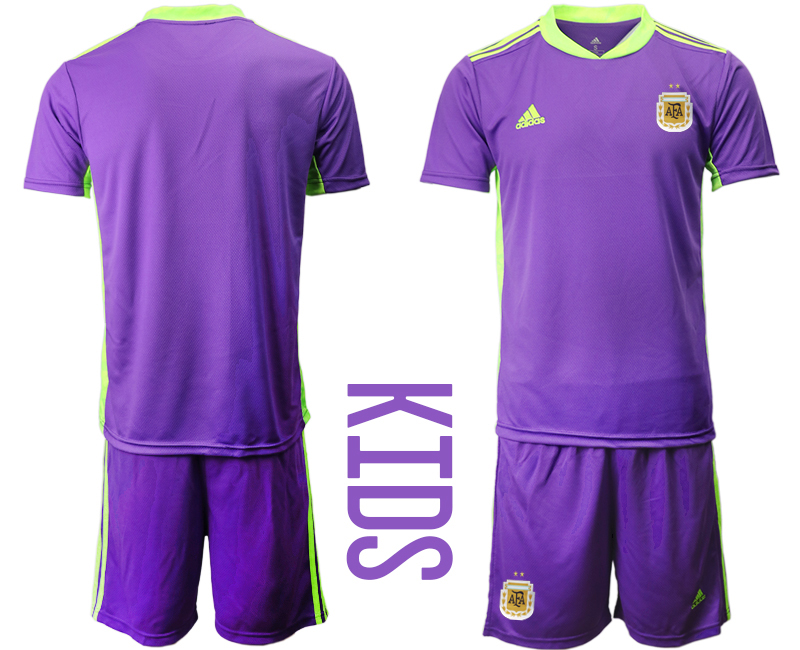 Youth 2020-2021 Season National team Argentina goalkeeper purple Soccer Jersey